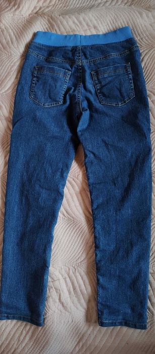Jeansy ocieplane chłopięce 152 + koszula reporter 152 + longsleev