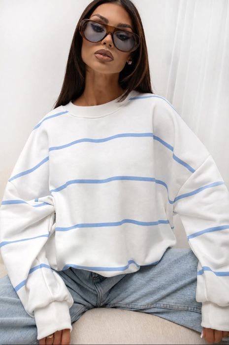 Bluza dresowa damska oversize prążki nowość