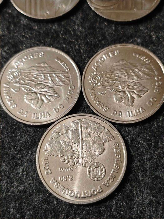 moedas 2.5 euro UNC cruz vermelha villaret saramago açores douro elvas