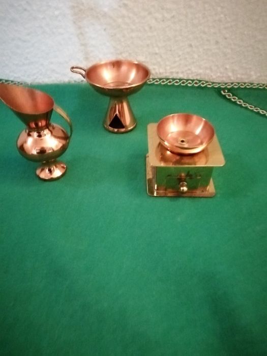 Lote de 3 Miniaturas de cobre e latao