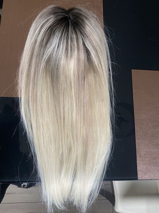 Toppernaturalny indyjski 50 cm blond mikroskóra tupet dopinka treska