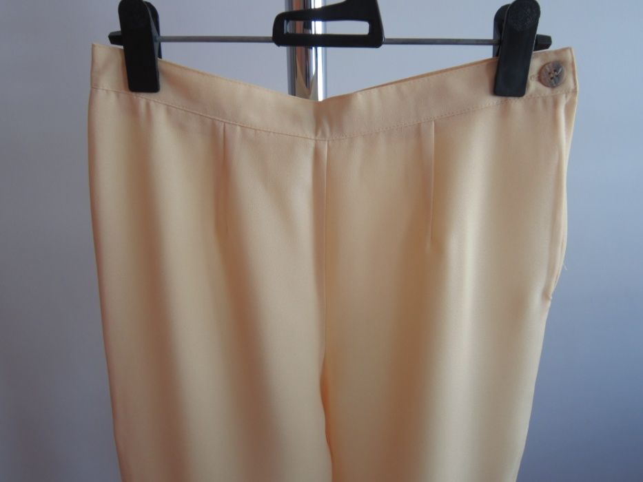 Women's Classic Yellow Pants with Zipper and Button Closure on the Side64552694558978123
