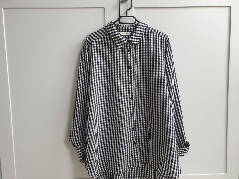 Koszula w czarno-białą kratkę oversize Part Two 44 46