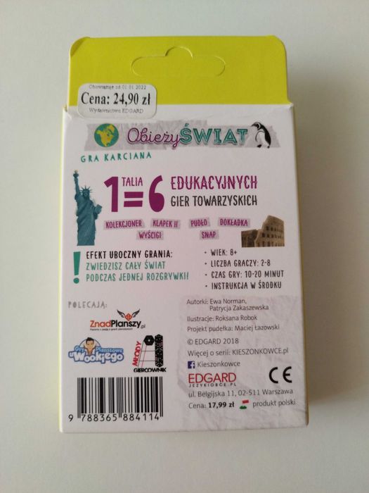 Kieszonkowiec geograficzny obieżyświat gra karciana edukacyjna