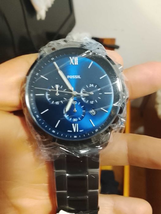 Relógio Fossil Neutra Chrono mostrador azul fumado e Bracelete de Aço inoxidável ( FS6111 ) novo