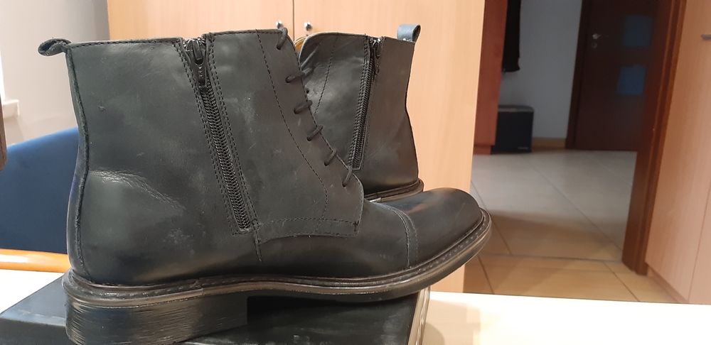 Buty męskie skórzane włoskie czarne
