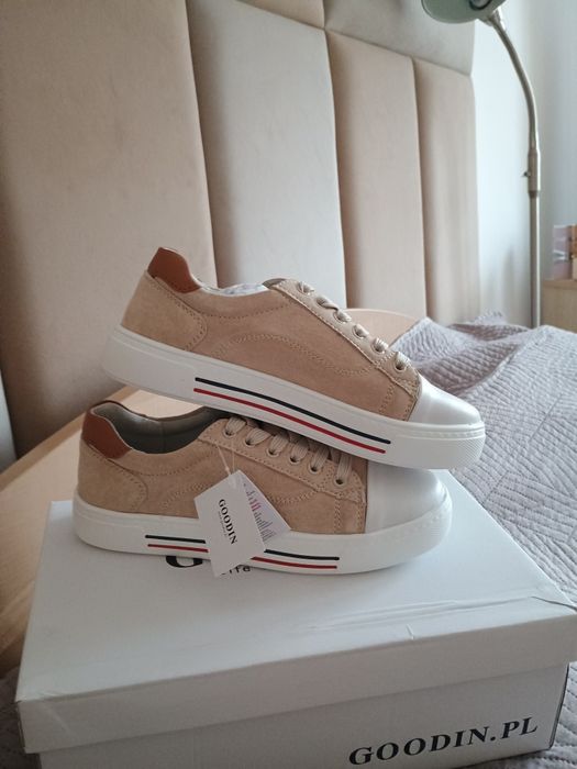 R.36 damskie trampki skóra naturalna