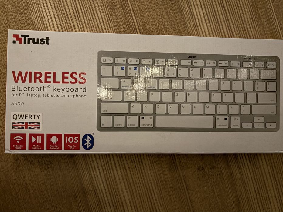 Клавіатура Trust Basics BT EN/UKR White бездротова
