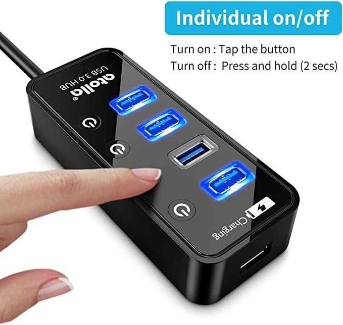 USB z zasilaczem, koncentrator USB 3.0, 4 Porty