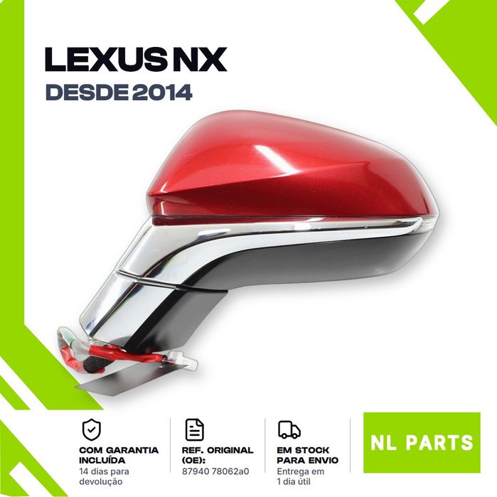 Espelho retrovisor Lexus NX 87940 78062A0 Esquerdo (2014 em diante)