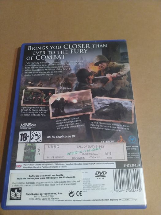 Jogo Call of Duty 3 PS2