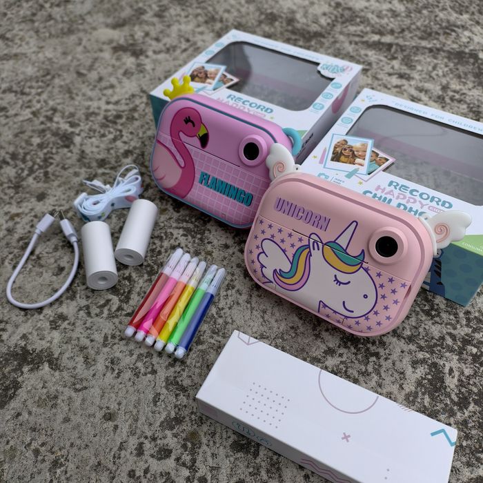 Дитячий фотоапарат миттєвого друку YT008 PINK FLAMINGO із підтримкою