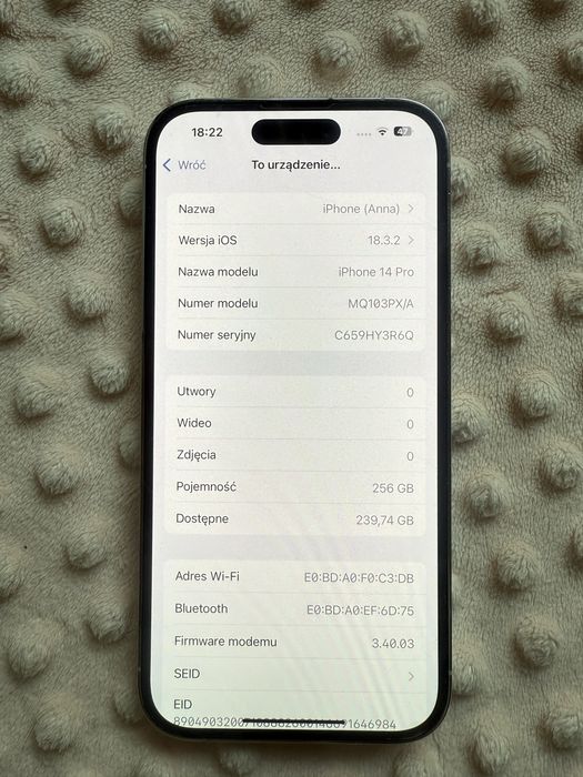 iPhone 14 Pro 256 GB Bialy – Stan Idealny! Mozliwa zamiana