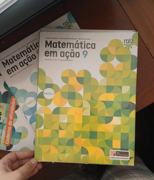 Manuais (partes 1, 2 e 3) e caderno de fichas de Matemática 9°ano "Mat