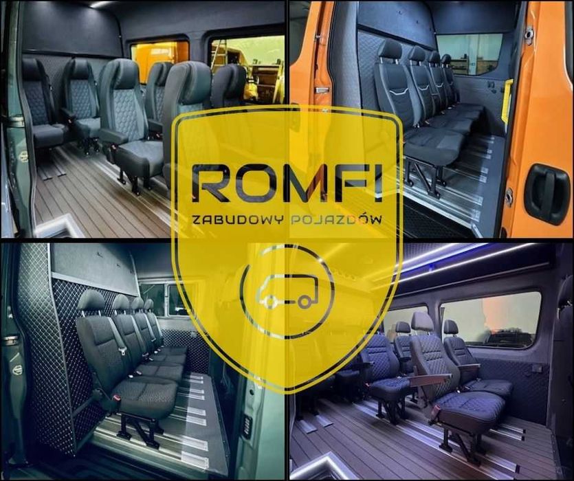 zabudowa busa montaż foteli brygadówka sprinter crafter ducato iveco