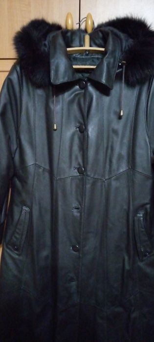 Шкіряне пальто зима