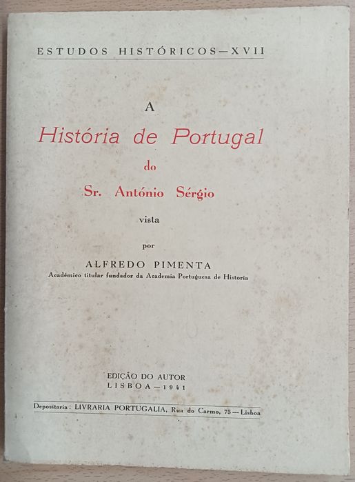 A história de Portugal do Sr. António Sérgio.  Alfredo Pimenta.