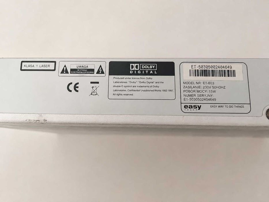 Odtwarzaczy DVD Thomson DTH213E + Easy Touch ET-603 Białystok – Piloty, SCART, S-Video, Dolby Digital