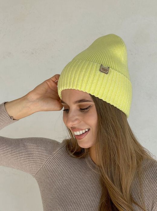 Шапка кашемірова DeMari жовта