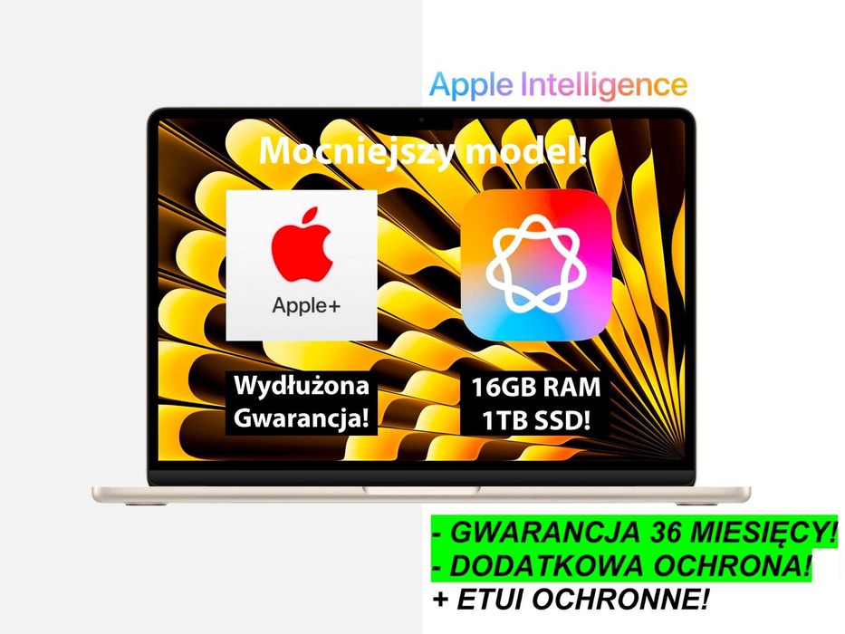 NOWY Apple MacBook Air 13 M2 10GPU 16GB RAM 1TB Starlight ZŁOTY FV23% GW-3LATA!