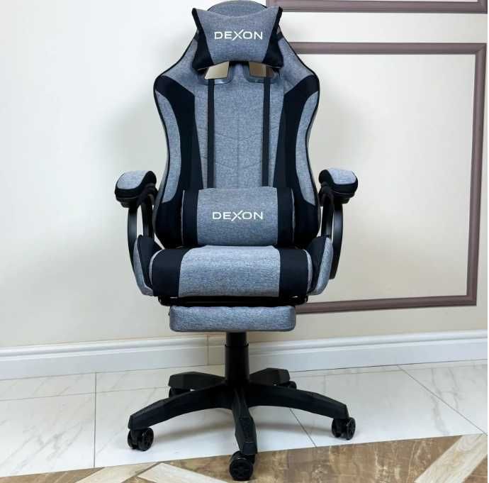Крісло офісне ігрове DEXON тканина екошкіра підставка  геймерське