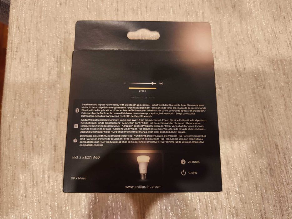 Lâmpadas Inteligentes Philips HUE E27 9W 60mA - 806 Lúmen - 2700K