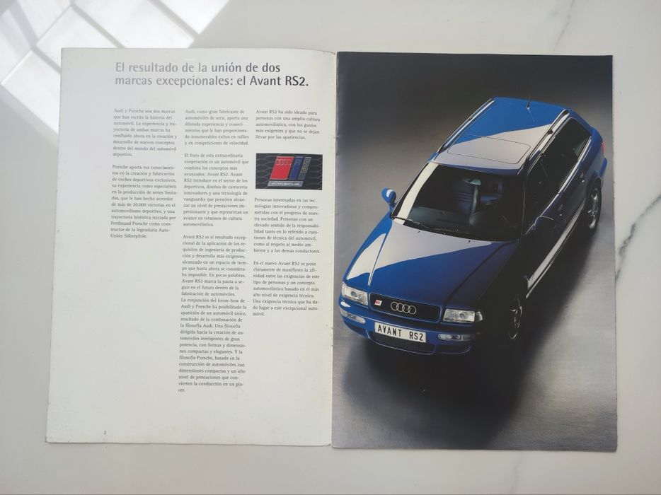 Folheto Audi RS2