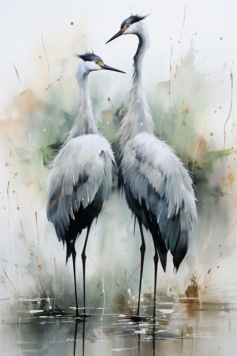 Plakat 61x91,5cm Tańczące Czaple