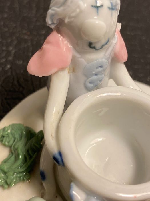 Castiçais porcelana vidrada