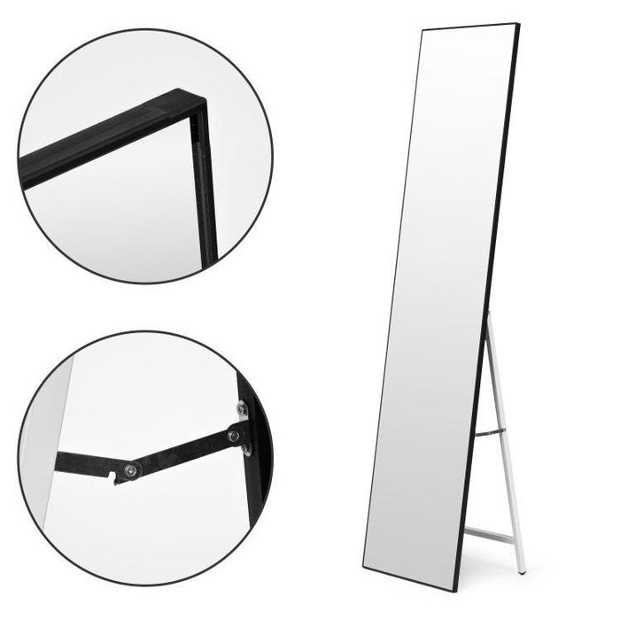 NOWE Duże LUSTRO stojące w czarnej ramie nowoczesne duże 160x50 cm