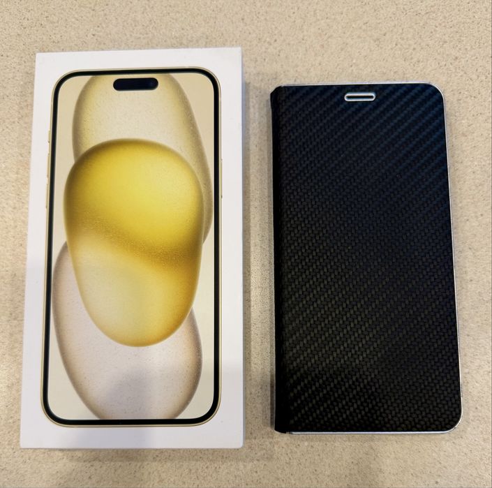 iPhone 15 Plus 128 GB Żółty (Yellow) | Bateria 91% | T-Mobile Bez Obciążeń + Etui