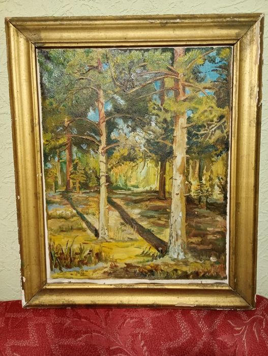 Картина старая в рамке.