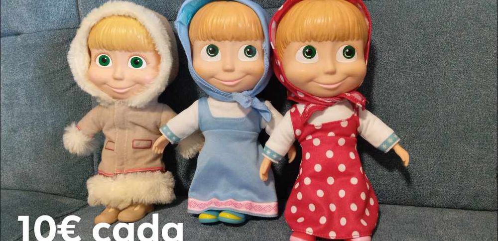 Masha e o urso, casas e peluches..