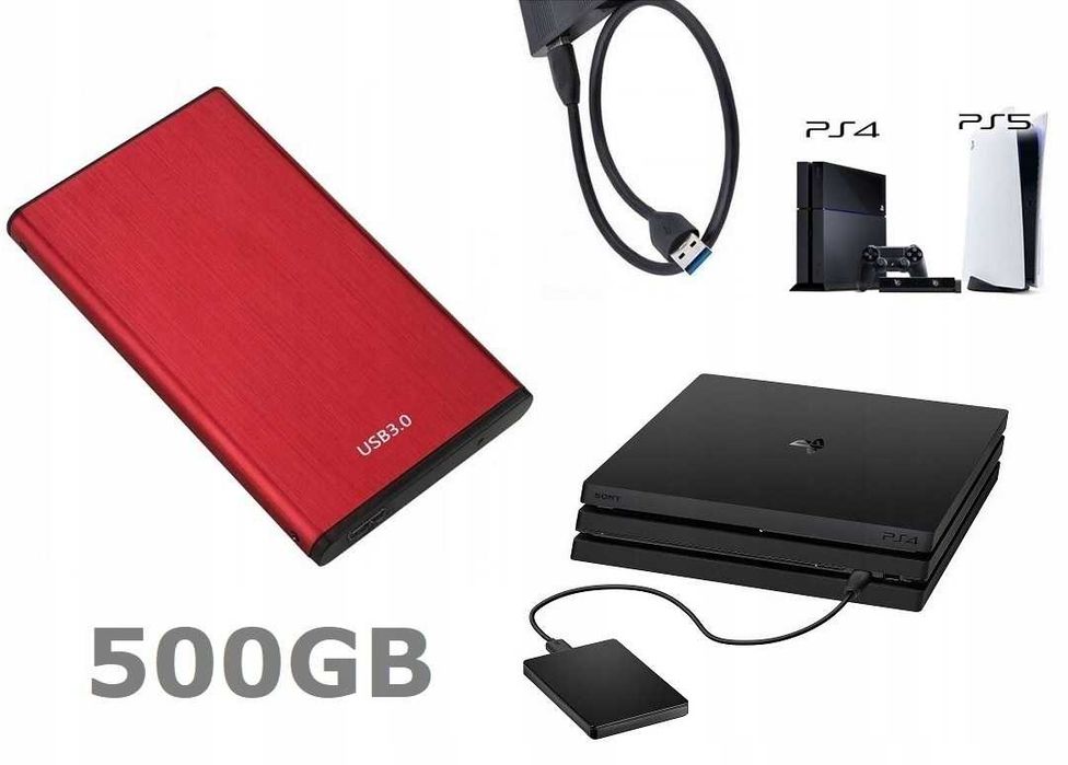 Dysk 500GB USB 3.0 do konsoli PS4 PS5 Nowa dodatkowa zewnętrzna pamięć