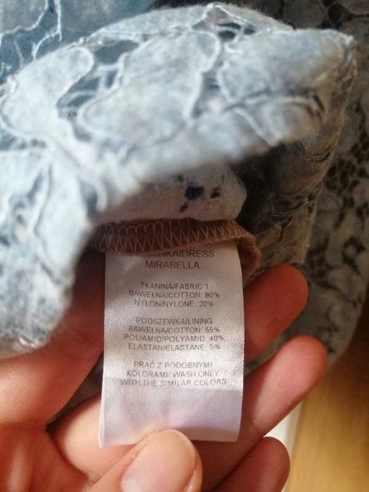 Sukienka z błękitnej koronki MANIFIQ & CO.