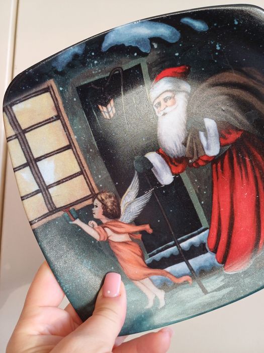 Talerzyk swiateczny na ciasteczka św Mikołaj talerz