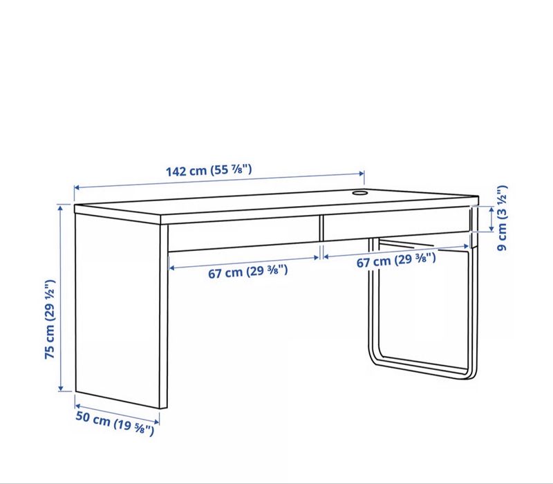 Biurko MICKE Ikea, bualy, 142x50 cm
