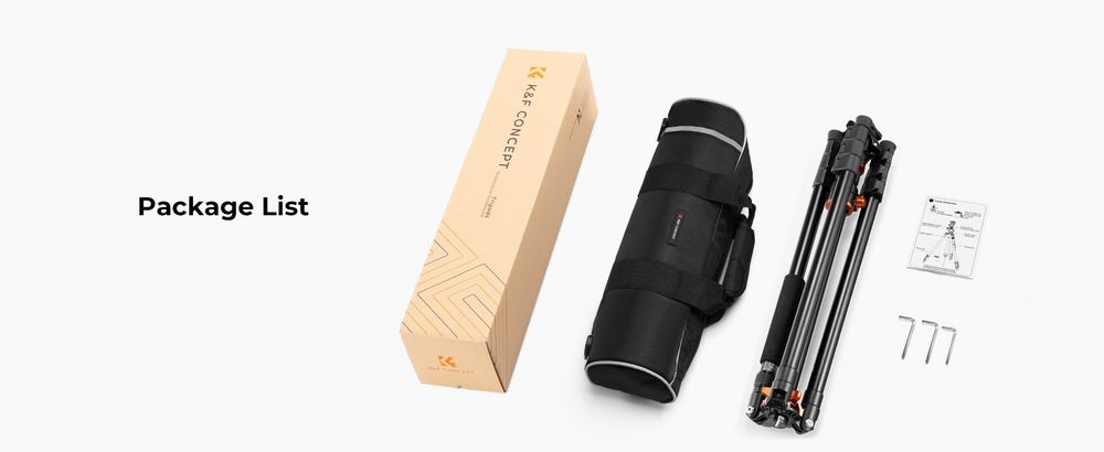 Штатив K&F CONCEPT T254A7 BH-28L + відеоголовка FH-03 + Phone Clip (комплект)