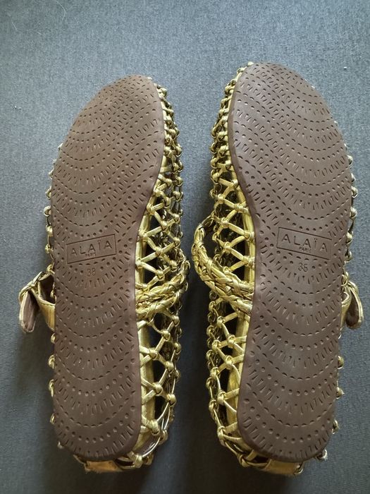 Baleriny Alaia zlote 38 skóra