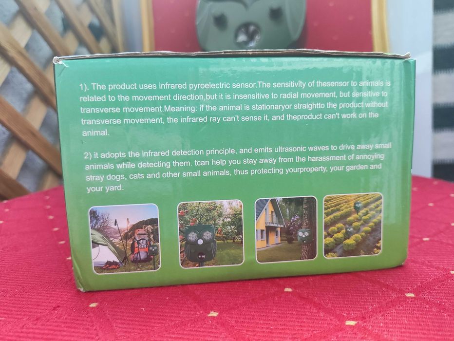 Odstraszacz Solarny ultradźwiękowy zwierząt ptaków na ptaki krety LED