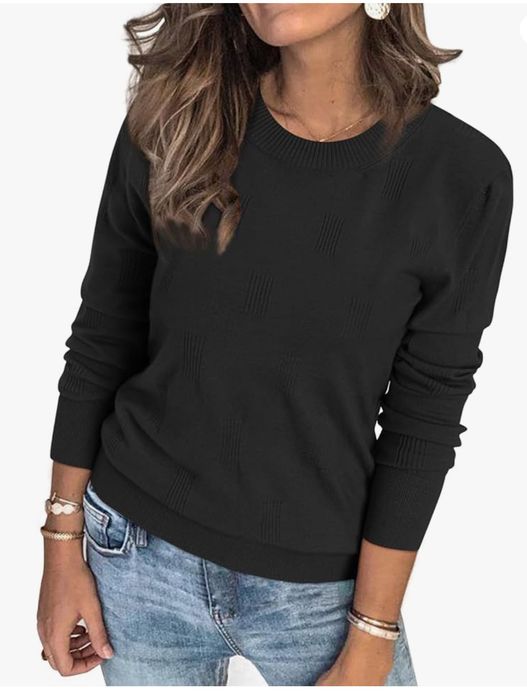 Sweter damski z okrągłym dekoltem, czarny, rozm. XL TRENDIMAX