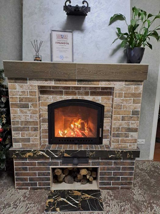 Дверці для каміна арочні під замовлення, дверка каминная со стеклом