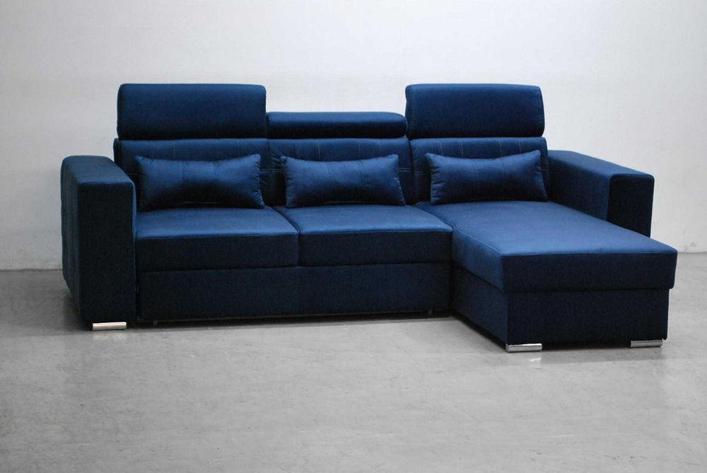 PXz NOWOCZESNY NAROŻNIK z funkcja spania + pojemnik M77 monolith