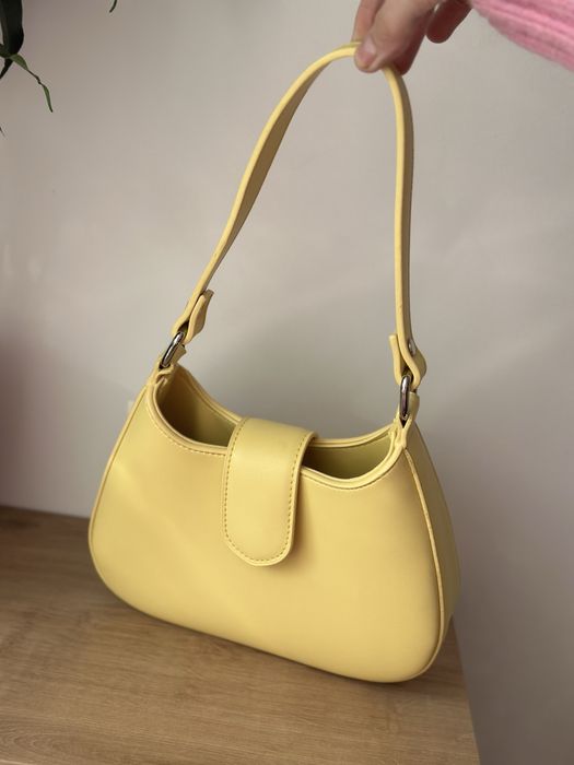 Жовта сильна сумка багет Papaya