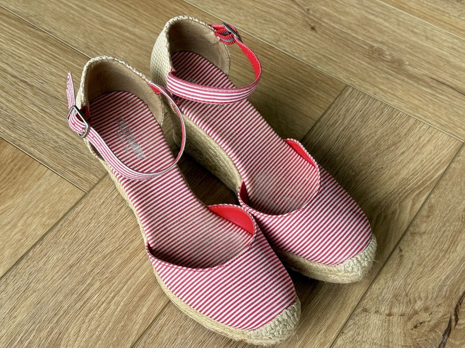 SANDAŁY Espadryle na koturnie damskie Old Navy sandałki w paski 36