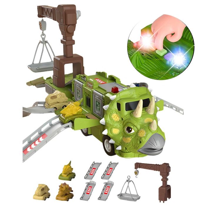 Ciężarówka dinozaur z autami triceratops dźwig No.: 691