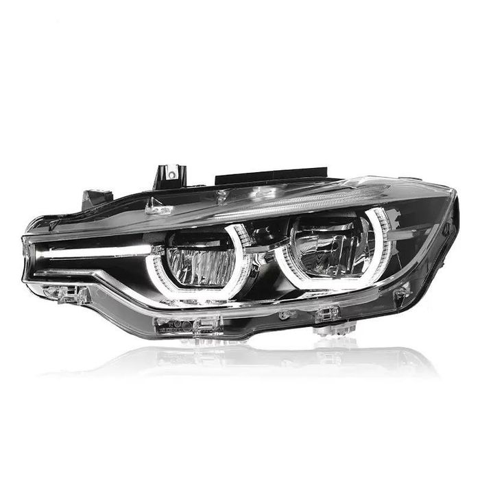 Фари F30 / F31 2013-2018 Full Led передня оптика Ангельські очі Жовті/Білі глазки