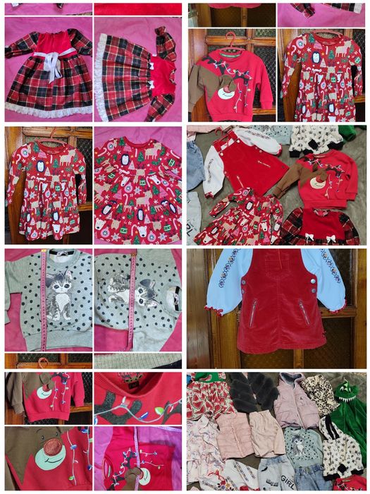 Теплая кофта красивое платье новогодние джинсовка .