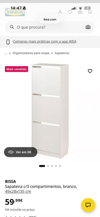 Sapateira branca IKEA