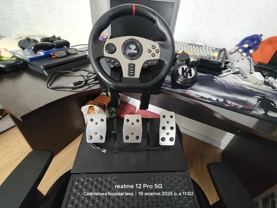 Ігрове кермо Cobra gt900 pro кермо, педалі, коробка, передач.